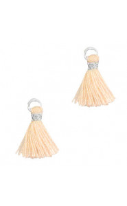 Mini Quaste Ibiza Style 1cm Silver-blush pink